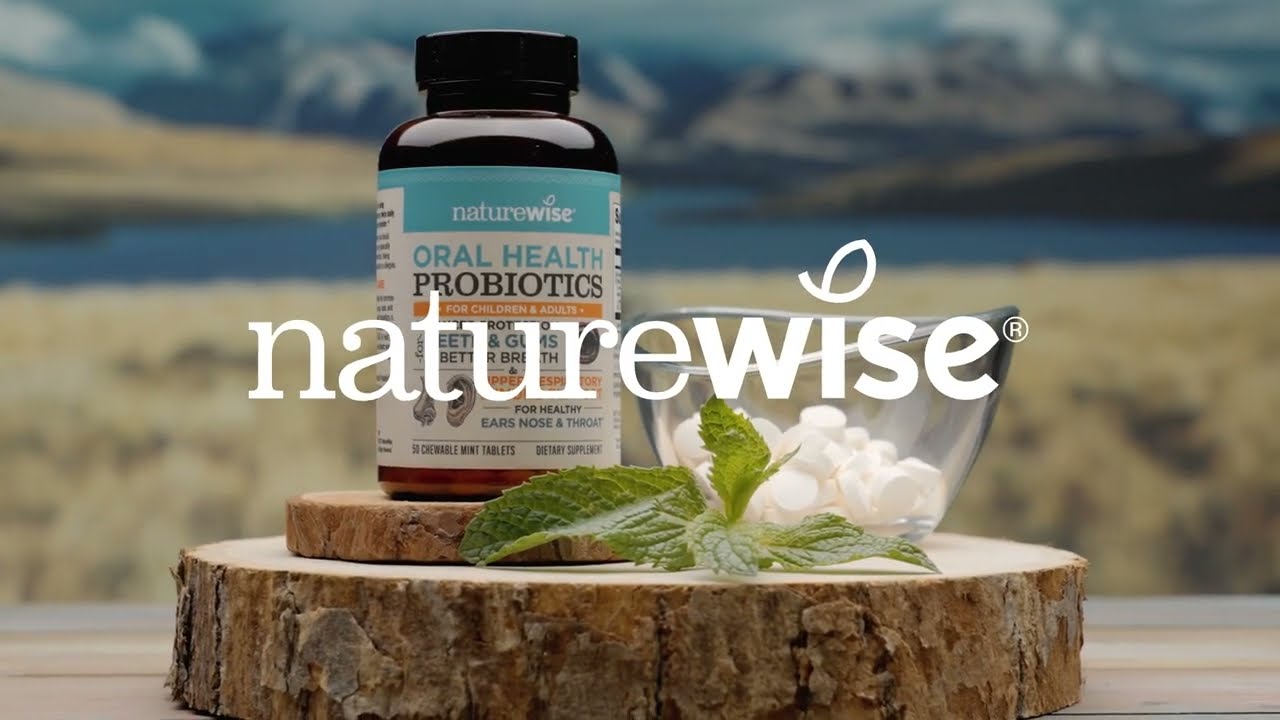 NatureWise Oral Probiotics for a Healthy Oral Microbiome and Fresh Breath - Minty Chewables